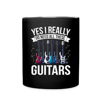 Bassiste, Guitariste, Guitare électrique - Mug uni - noir - Devant