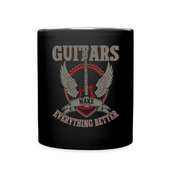 Bassiste, Guitariste, Guitare électrique - Mug uni - noir - Devant
