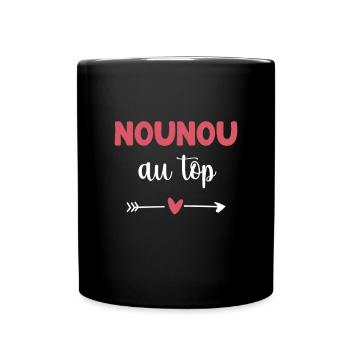 nounou au top coeur cadeau nounou - Mug uni - noir - Devant