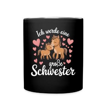 I'm going to be a big sister horse horses - Full Colour Mug - black - Front