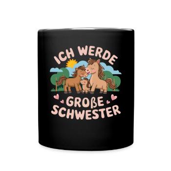 I'm going to be a big sister horse horses - Full Colour Mug - black - Front