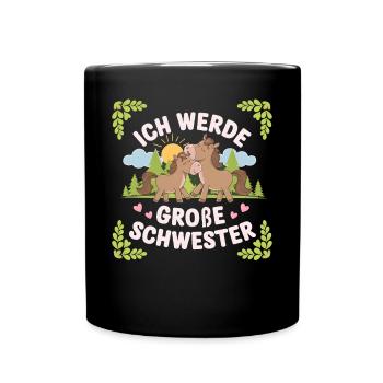 I'm going to be a big sister horse horses - Full Colour Mug - black - Front