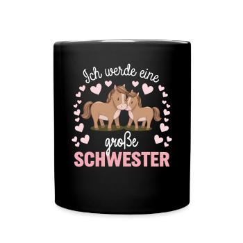 I'm going to be a big sister horse horses - Full Colour Mug - black - Front