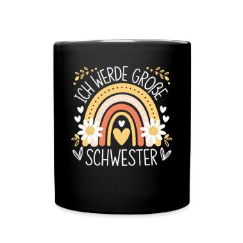 I'm going to be big sister rainbow boho - Full Colour Mug - black - Front