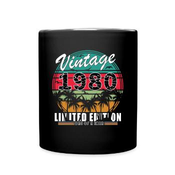Retro 1980 vintage 1980 Geburtstag 1980 - Tasse einfarbig - Schwarz - Vorne