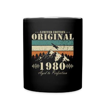 1980 Geburtstag - Tasse einfarbig - Schwarz - Vorne