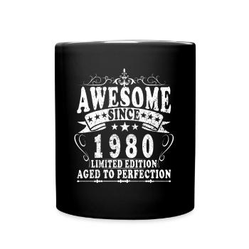Vintage 1980 Jahrgang 1980 Geburtstag 1980 Retro - Tasse einfarbig - Schwarz - Vorne