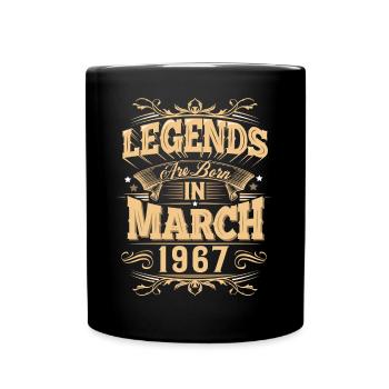 März 1967 Geburtstag Legende - Tasse einfarbig - Schwarz - Vorne
