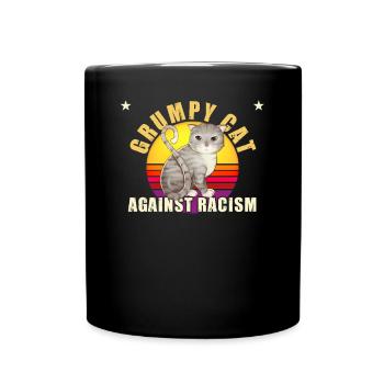 Chat contre le racisme - Mug uni - noir - Devant