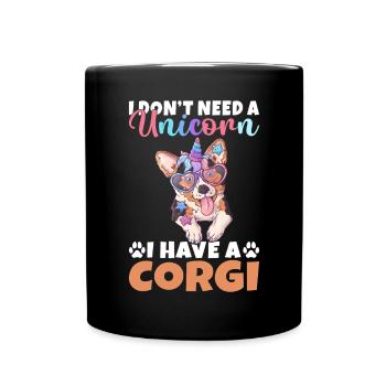 Corgi Gifts for Corgi Lovers - Full Colour Mug - black - Front