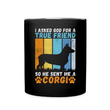 Corgi Gifts for Corgi Lovers - Full Colour Mug - black - Front