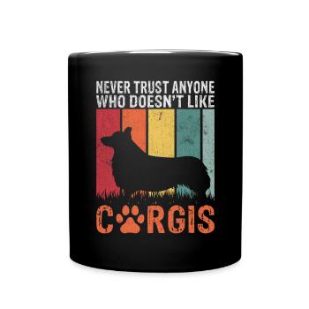 Corgi Gifts for Corgi Lovers - Full Colour Mug - black - Front