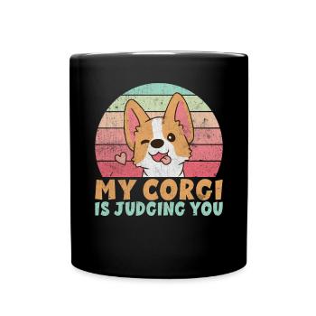 Corgi Gifts for Corgi Lovers - Full Colour Mug - black - Front
