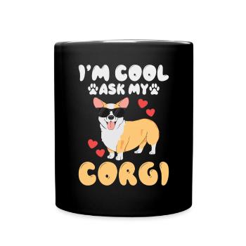 Corgi Gifts for Corgi Lovers - Full Colour Mug - black - Front