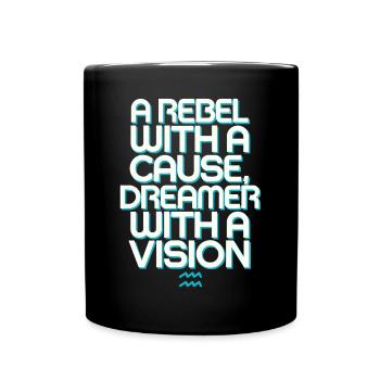 Wassermann Sternzeichen Rebell Mit Vision - Tasse einfarbig - Schwarz - Vorne