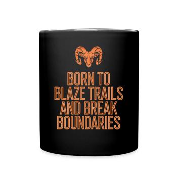Aries Character Zodiac Sign Born Around Borders - Full Colour Mug - black - Front