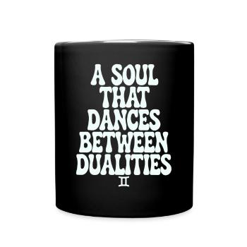 Gemini soul dancing between dualities - Full Colour Mug - black - Front