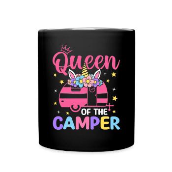 Reine Du Campeur Femme Camper Camping Fille - Mug uni - noir - Devant
