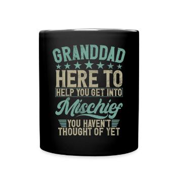 Grandad Großvater Opa Pops Großelternteil - Tasse einfarbig - Schwarz - Vorne
