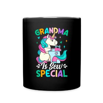 Grandma Is Sew Special Sewing Grandma Nähmaschine - Tasse einfarbig - Schwarz - Vorne