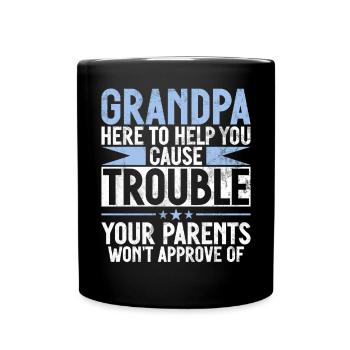Grandad Großvater Opa Pops Großelternteil - Tasse einfarbig - Schwarz - Vorne
