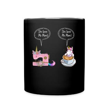 Nähmaschine Sew Lovers Coffee Lover She Loves Me - Tasse einfarbig - Schwarz - Vorne