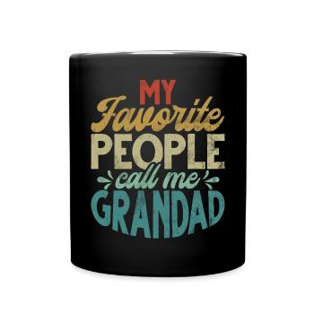 Grandad Großvater Opa Pops Großelternteil - Tasse einfarbig - Schwarz - Vorne
