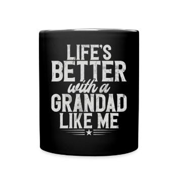 Grandad Großvater Opa Pops Großelternteil - Tasse einfarbig - Schwarz - Vorne