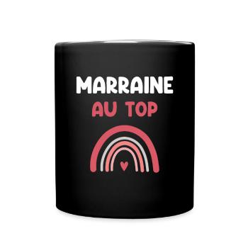 Patentante an der Spitze Regenbogen Patin Geschenk - Tasse einfarbig - Schwarz - Vorne