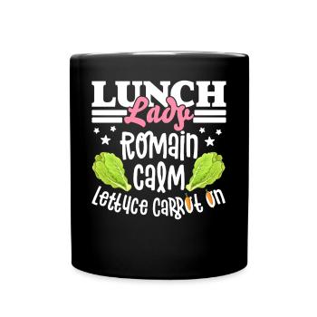 Lunch Lady Romain Calm Salad Carrot on - Full Colour Mug - black - Front