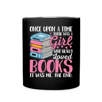 A girl who loved books Female - Full Colour Mug - black - Front