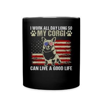 Corgi Gifts for Corgi Lovers - Full Colour Mug - black - Front