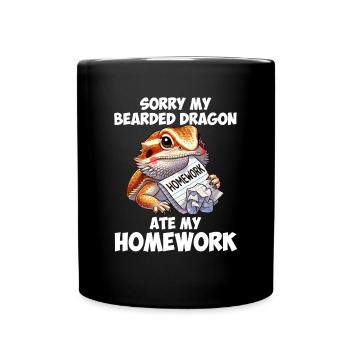 bearded dragon ate my homework, reptile bearded - Tasse einfarbig - Schwarz - Vorne
