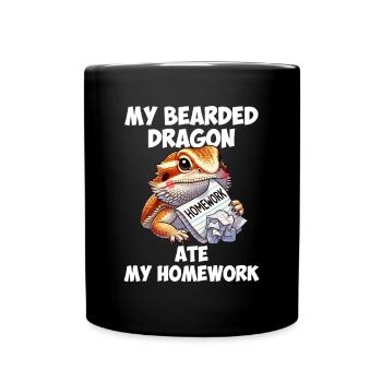 bearded dragon ate my homework, reptile bearded - Tasse einfarbig - Schwarz - Vorne