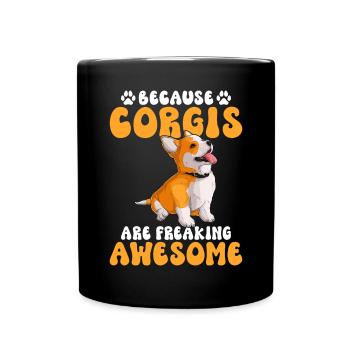 Corgi Gifts for Corgi Lovers - Full Colour Mug - black - Front