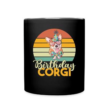 Corgi Gifts for Corgi Lovers - Full Colour Mug - black - Front