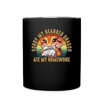 bearded dragon ate my homework, reptile bearded - Tasse einfarbig - Schwarz - Vorne