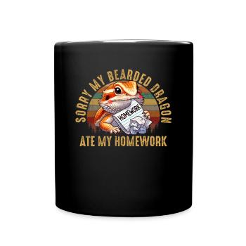 bearded dragon ate my homework, reptile bearded - Tasse einfarbig - Schwarz - Vorne