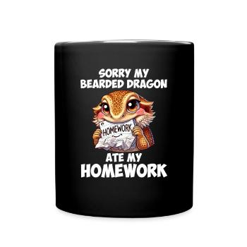 bearded dragon ate my homework, reptile bearded - Tasse einfarbig - Schwarz - Vorne