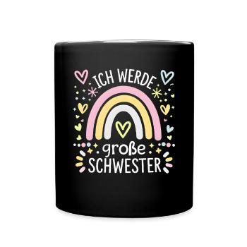 I'm going to be big sister rainbow boho - Full Colour Mug - black - Front