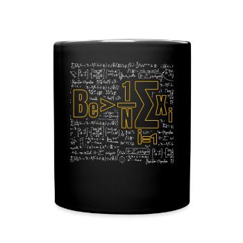 Mathe-Wortspiel – Sei größer als der Durchschnitt - Tasse einfarbig - Schwarz - Vorne