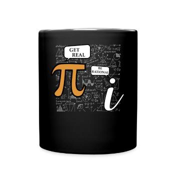 Realistisch werden vs. rational sein - Tasse einfarbig - Schwarz - Vorne