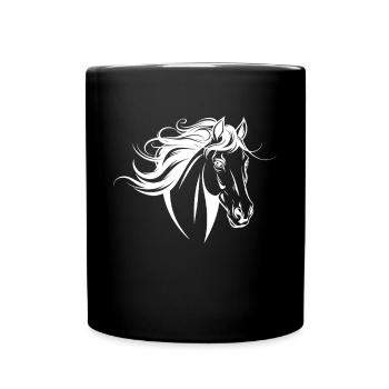 Horse Lover Horse Portrait - Full Colour Mug - black - Front