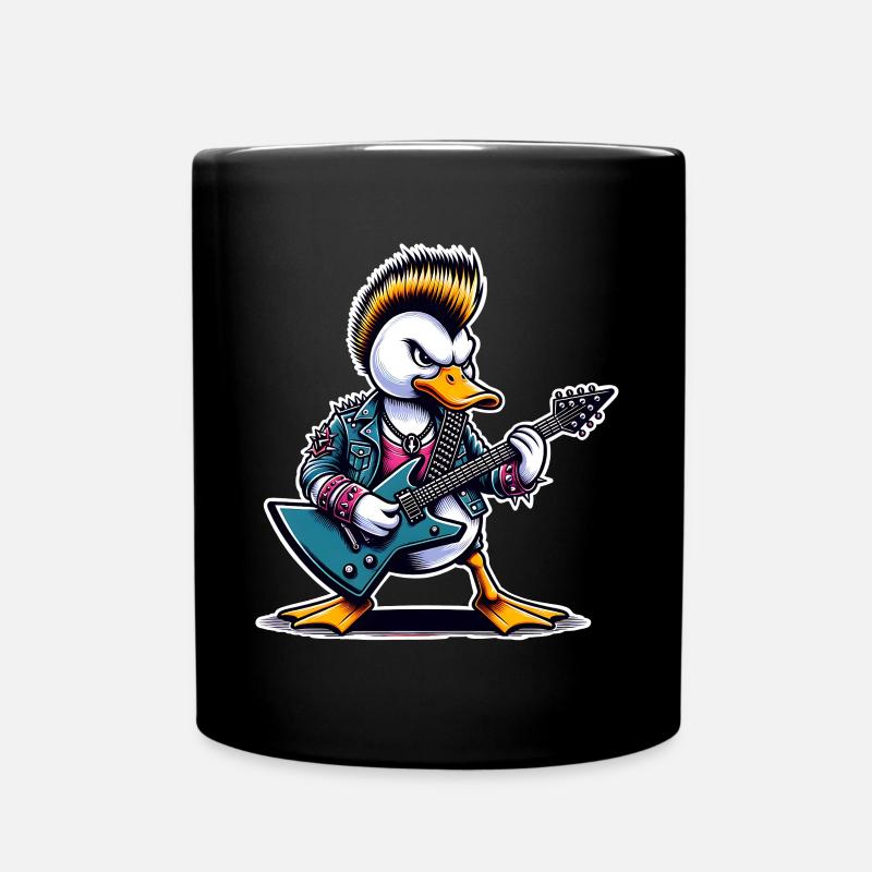 Ente Rock and Roll Gitarrist - Tasse einfarbig - Schwarz