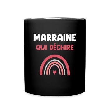 Patentante reißt Regenbogen Patin Geschenk - Tasse einfarbig - Schwarz - Vorne