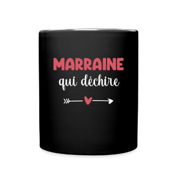 marraine qui déchire coeur cadeau marraine - Mug uni - noir - Devant