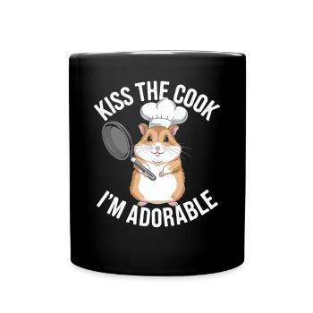 Kiss The Cook I'm Cute Cute Hamster - Full Colour Mug - black - Front
