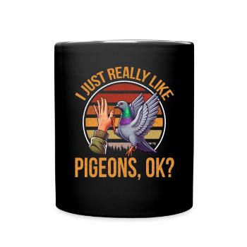 Pigeon Lovers Pigeons Bird Lovers - Full Colour Mug - black - Front