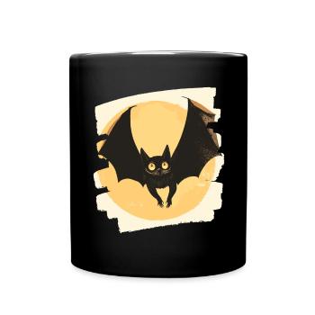 Fledermaus Retro - Tasse einfarbig - Schwarz - Vorne