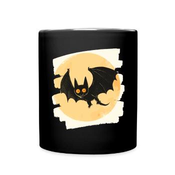 Fledermaus Retro - Tasse einfarbig - Schwarz - Vorne